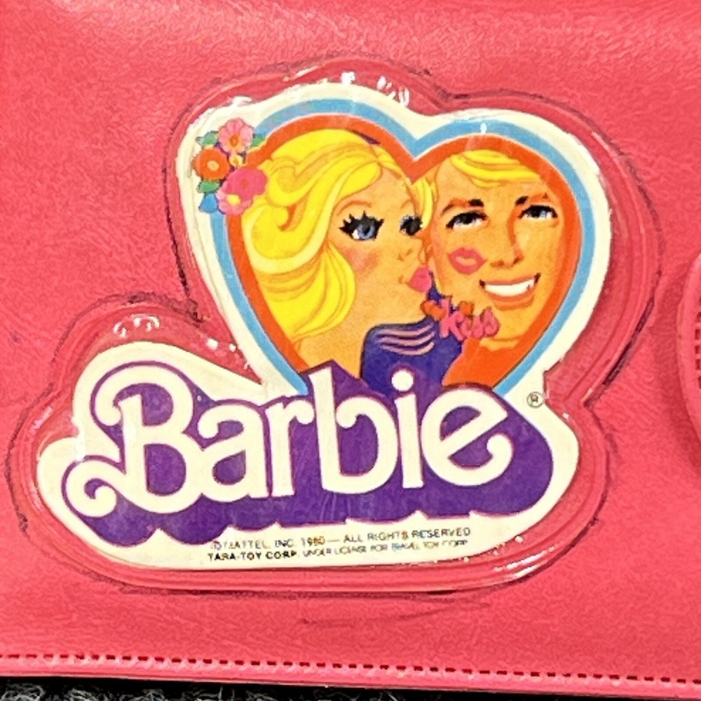 Mattel BARBIE & KEN Kiss Wallet Billfold Pink Plastic Vinyl Hong Kong VTG 1980